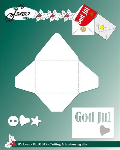 By Lene dies Envelope with text Kuvert 9,6x9,3cm